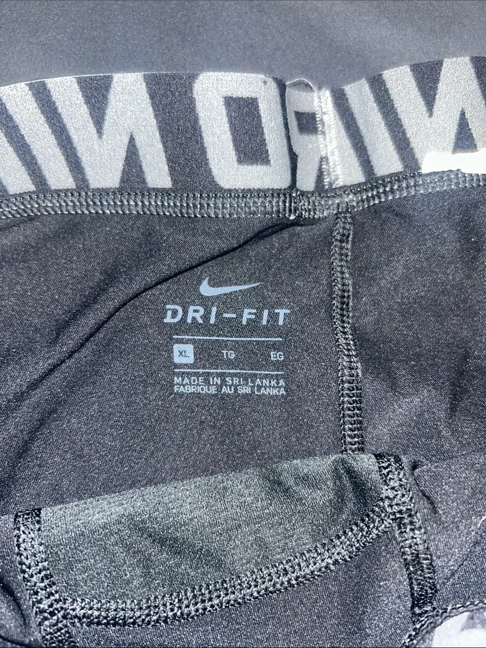 Nike Pro Black Kids Leggings with White Swoosh